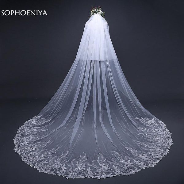 

bridal veils arrival ivory appliques lace bride veil wedding accessories 2021 veu de noiva voile mariage welon slubny, Black