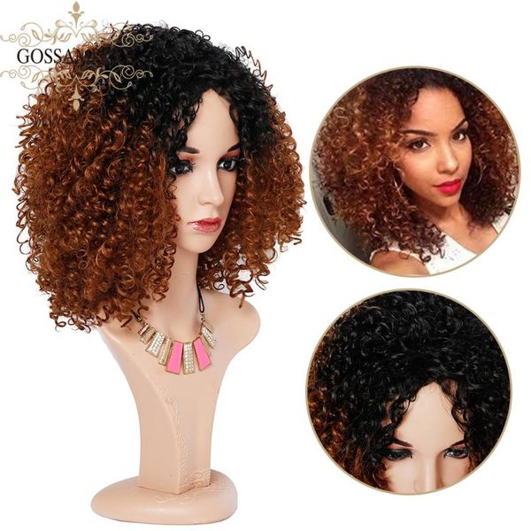 

synthetic wigs kryssma ombre red wine short curly wig for wom hair full with curl 2021 fashion resistant, Black