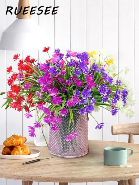 

decorative flowers & wreaths artificial single bunch 5 fork indoor outdoor orchid family guest dining table office garden wedding decoration