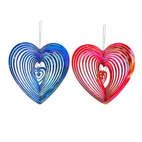 

decorative objects & figurines geometric art heart wind spinner bird catcher spinners rotating hang for outdoor garden living room window de