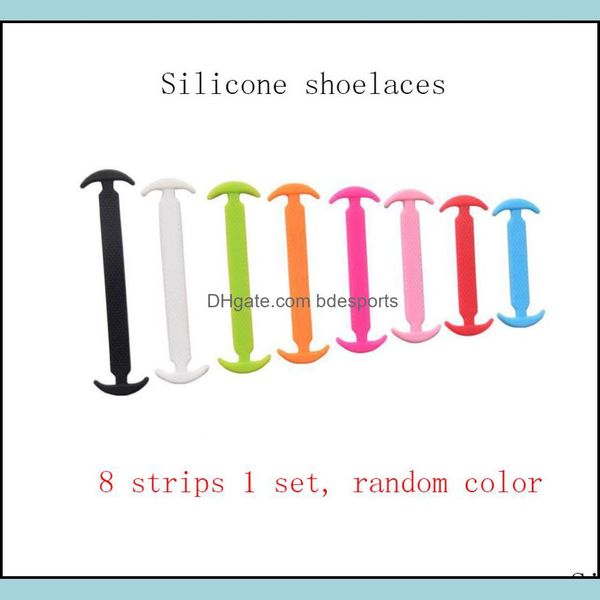 

shoe parts & accessories shoes mtiple colour tie- soft sile shoelaces 8 sets stretch siles lazy adt and children suitable for all kinds of 0, White;pink