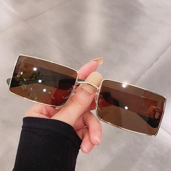 

sunglasses 2021 fashion metal square women vintage punk sun glasses men hip hop shades female brand designer, White;black