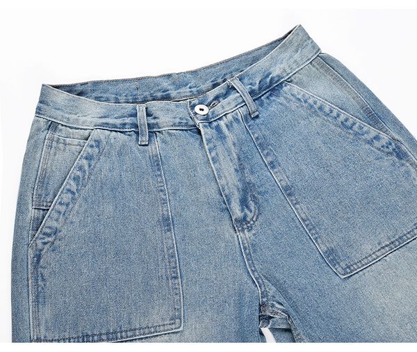 

new 2021 europe america severe washing water light blue retro fat men women torre jeans chaoren same style pants le7p swr6