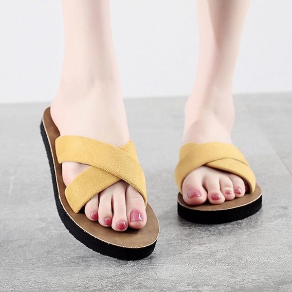 

summer women flat slippers vacation beach peep teen casual mode sandals outdoor flip-flop ladies shoes #7.9, Black