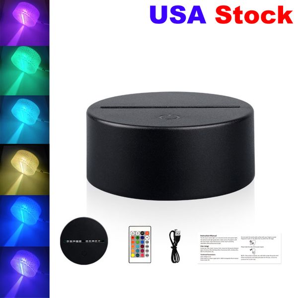

rgb lights led lamp base for 3d illusion lamp 4mm acrylic light panel aa battery or dc 5v usb 3d night light