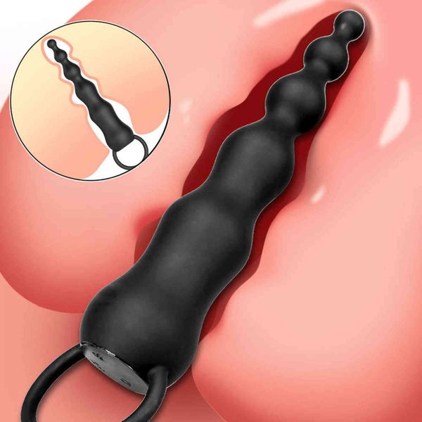 Giocattoli anali Plug vibratore 10 palline vibranti per gay G Spot Masturbazione maschile Massaggiatore prostatico sesso Uomo Sex Shop Prodotti 1125