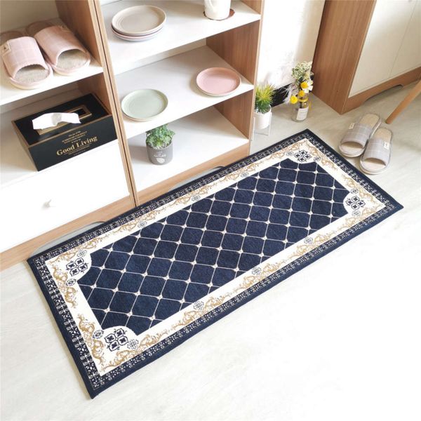 

household kitchen antiskid foot mat oil drainage waterproof floor mat european simple living room tea table long carpet