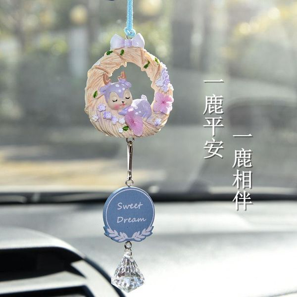 

interior decorations car rear view mirror pendant hanging styling accessories decoration lovely deer for lady