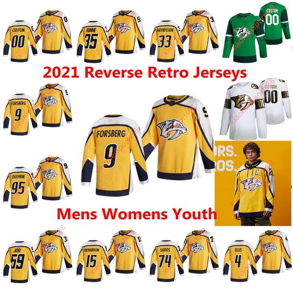 

nashville predators 2021 reverse retro hockey jerseys wayne simmonds calle jarnkrok colton sissons mattias ekholm kyle turris custom, Black;red