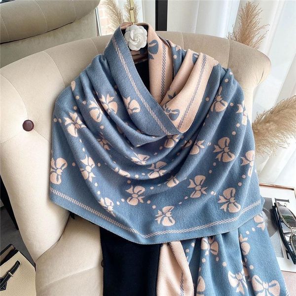 

scarves winter scarf women fashion print pashmina shawls and wraps thick warm bufanda female blanket neck stoles 2021, Blue;gray