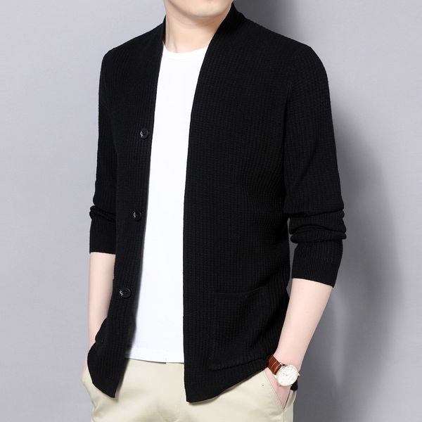 

arrival 2021 new of the men winter sweater fashion v neck thin male cardigan fit sleeve long single breasted large casual pocket 6aah, White;black