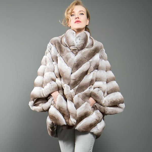 

women's fur & faux medium length real rex coat for women winter fashion natural jacket stand collar outwear, Black