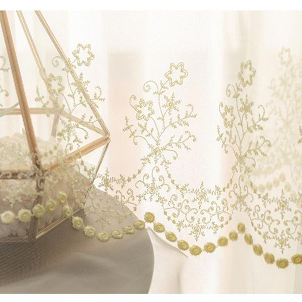 

curtain & drapes nordic embroidery broken flower tulle window curtains for bedroom the living room modern cortina para janela de quarto