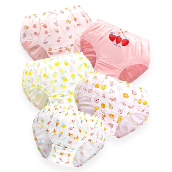 

5pcs/pack fashion baby girls underwear cotton soft breathable fruit ice-cream panties briefs children underpants 2-15years, Camo