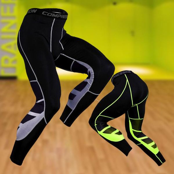 

running pants compression men training fitness sports tights gym jogging male trousers sportswear workout leggings, Black;blue