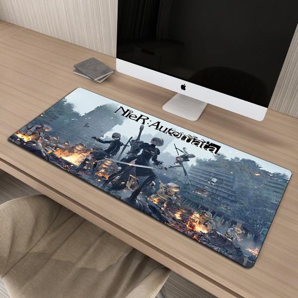 

mouse pads & wrist rests 60x30cm xxl nier automata gaming mousepad pad gamer large durable rubber keyboard locking edge lapdesk mat