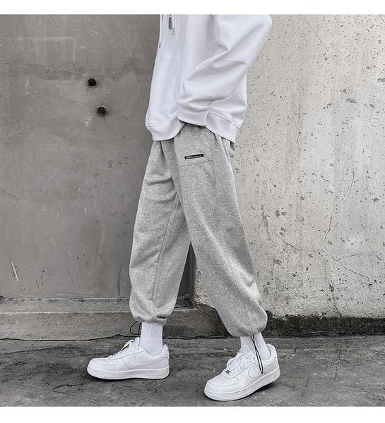 

men's jeans japanese straight harem pencil pants korean style streetwear fashion sports casual, Blue