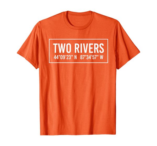

two rivers wi wisconsin funny city coordinates home gift t-shirt, White;black