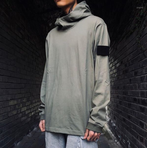 

men's hoodies & sweatshirts spring autumn tooling high neck cotton comfortable hooded sweater, Black