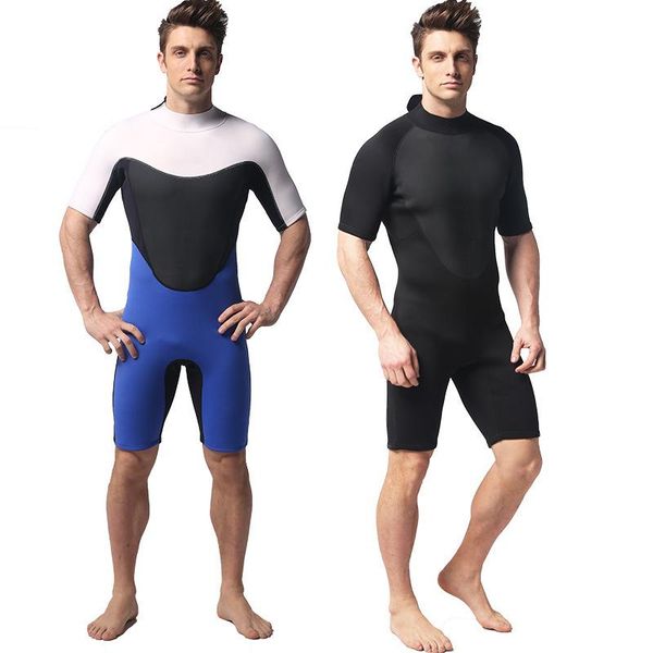 

short sleeve wetsuit 3mm neoprene men scuba spearfishing skin diving suit one pieces suit snorkeling surfing sun-proof swimwear