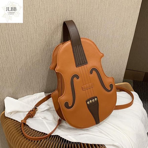 

creative violin shape women shoulder bags designer handbags luxury pu leather lady crossbody bag cute funny female purses 2021