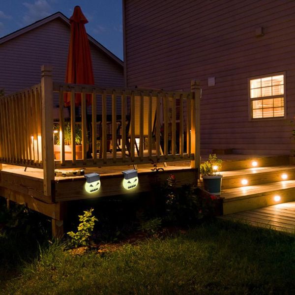 

party decoration 6pcs halloween pumpkin decor lighting lamp solar led wall light outdoor waterprof garden courtyard landscape fence step