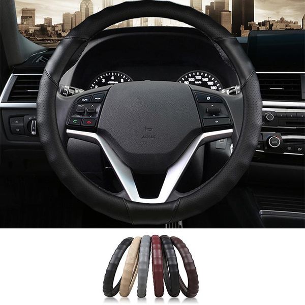 

auto faux leather 38cm steering wheel cover case interior car styling protection for ix35 2021-2021 car accessories