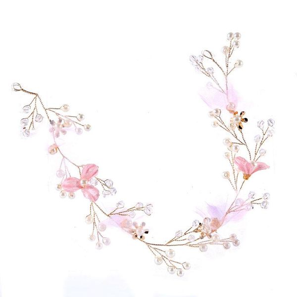 

hair clips & barrettes pink wreath girl head flower crown golden wire bridal accessories wedding women pearl hairband maea99, Golden;silver