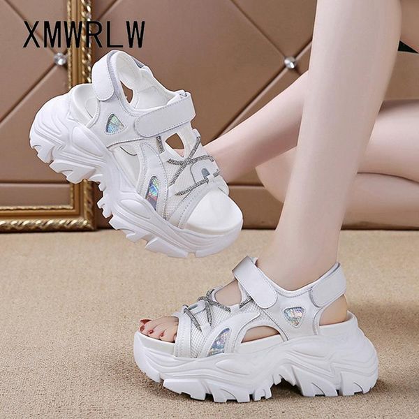 

dress shoes xmwrlw pu leather casual hook loop women summer sandals high heels female 2021 non-slip sandal, Black