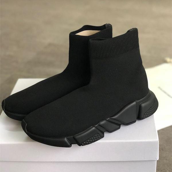 

mens sock casual shoes platform womens sneakers cushion speed trainer 1 triple black white classic with lace jogging walking outdoor size 35