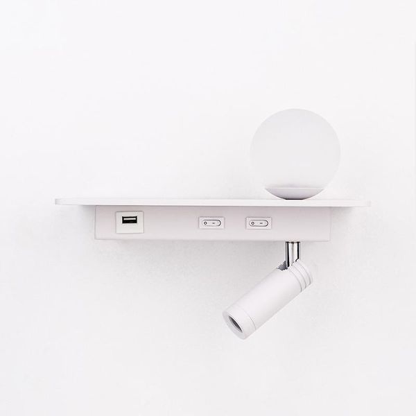 

wall lamp modern bedroom bedside led light with usb charging switch el decoration lighting iron and glass