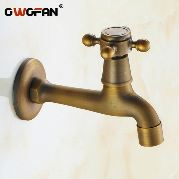 

retro brass wall mounted bibcock antique decorative outdoor garden faucet washing machine faucet small water tap gyd-2703f