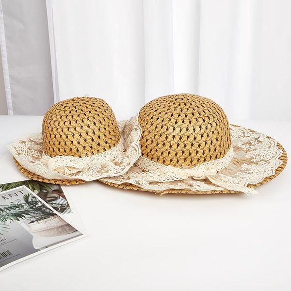 

wide brim hats 1pc women lace sun for straw beach side cap floppy female hat summer, Blue;gray