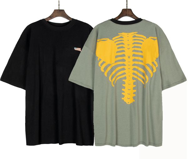 

men women t shirt short sleeve colorblock skeleton print t-shirts oversize tee size s-xl, White;black