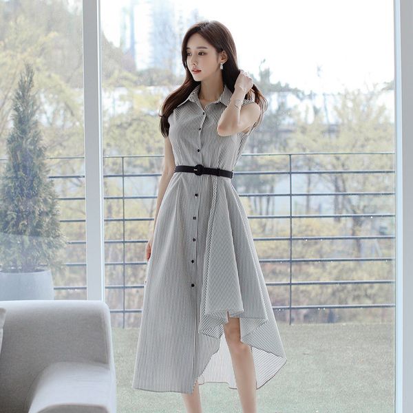 

summer simple irregular single occupation elegant dresses dressed in party women 8uo1, Black;gray