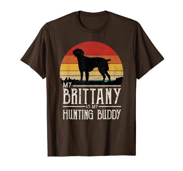 

Vintage Sunset Hunting Dog Brittany T-Shirt, Mainly pictures