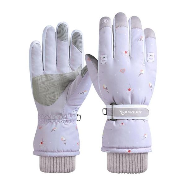 

ski gloves winter thermal warm pu full finger cycling bicycle bike women outdoor windproof touchscreen