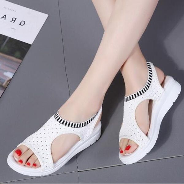 

35-42 woven mesh women's shoes summer casual all-match sandals, breathable thick-soled women's sandals student sports sandals, Black