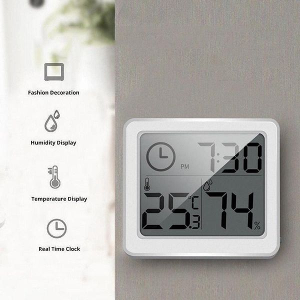 

digital clock electronic digital smart hygrometer indoor humidity meter temperature lcd z3l9