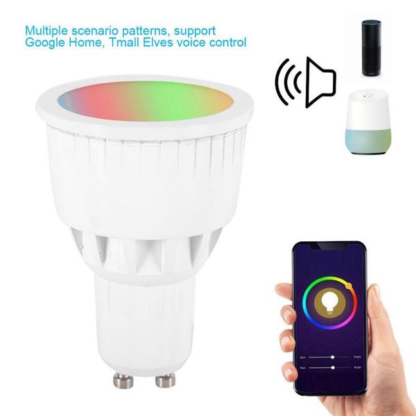 

bulbs gu10/gu5.3/e27 wifi smart dimmable lamp cup voice remote control and alexa with google home to use