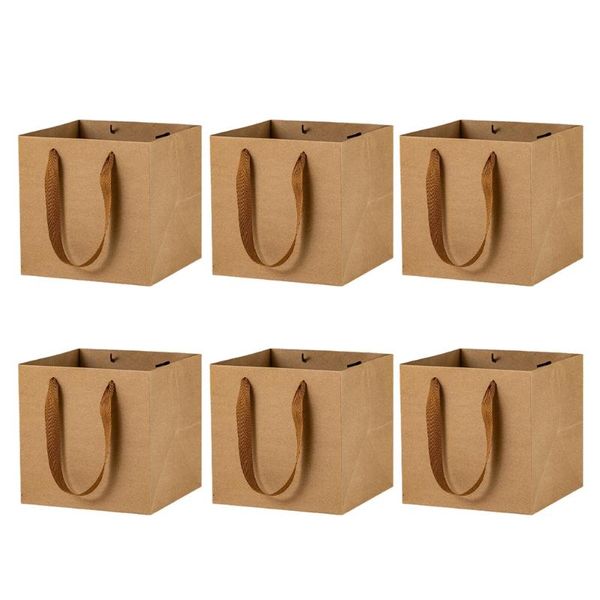 

gift wrap 6pcs kraft paper baking package bag wrapping take-out