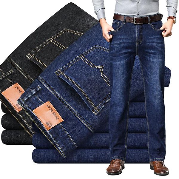 

men's jeans spring and autumn straight pants large casual, Blue