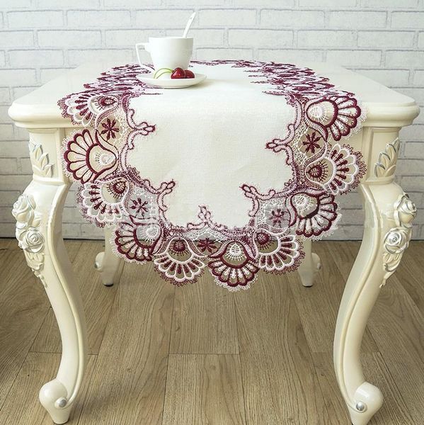 

table cloth manufacturers of low-cost direct wholesale purple-red lace tablecloth square and round