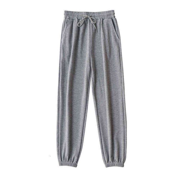 

waffle sweatpants women's spring and autumn 2021 high waist wide leg loose legged lantern pants show thin casual, Black;white