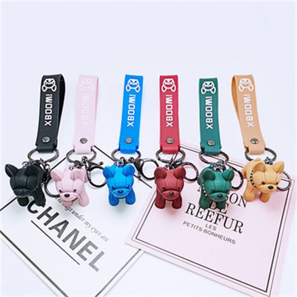 

fashion accessories french bulldog pendant key chain resin key ring, Silver