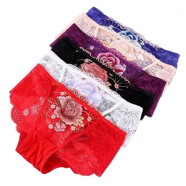 

women's panties women fashion underwear transparent temptation embroidery lace underpant breathable female thin briefs lingerie, Black;pink