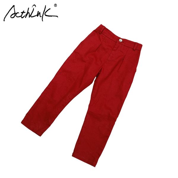 Nuovi ragazzi pantaloni casual in cotone marchi bambini abiti formali pantaloni per ragazzi primavera autunno pantaloni lunghi ragazzi pantaloni rossi bianchi da sposa 210306