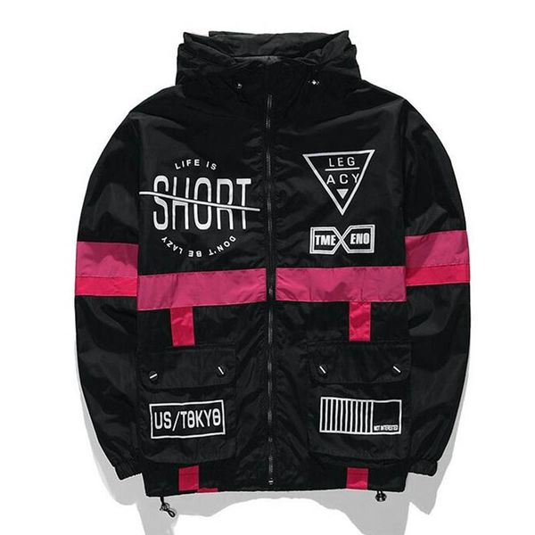 

spring autumn men windbreaker jackets coats brand fashion hip hop thin zipper casual jacket mens outwear hombre kg-21, Black;brown