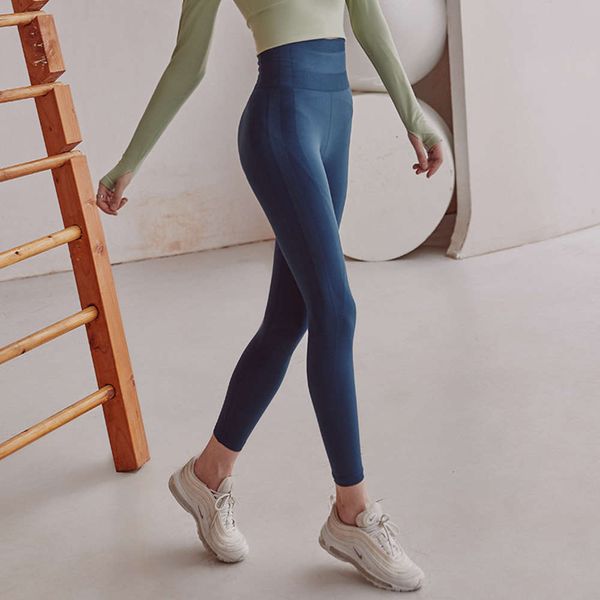 

net red peach fitness pants women's spring and autumn running training pants high waist hip lifting slim yoga pants, Gray