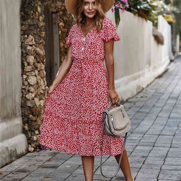 

2021 new summer boho style floral print v-neck long women vacation beach dresses ladies vestidos de fiesta, Black;gray